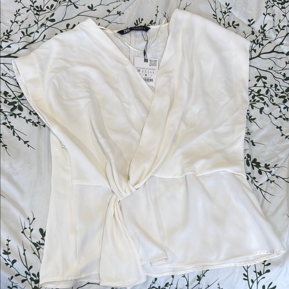 Elegant White Wrap Top